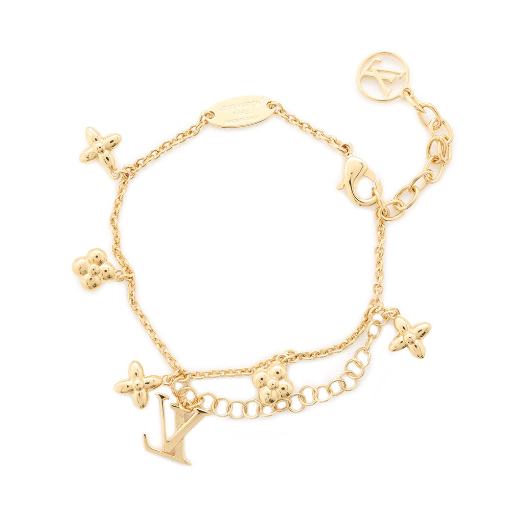 LOUIS VUITTON Braceletã»LV Flora Gram BlancM0940A Metal Beads