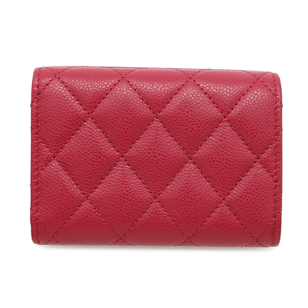 CHANEL Matelasse Classic Small Flap Wallet Pink redAP0230 Caviar Leather