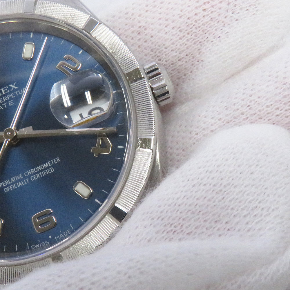 ROLEX Oyster Perpetual Date W34mm Stainless Steel Blue Dial15210