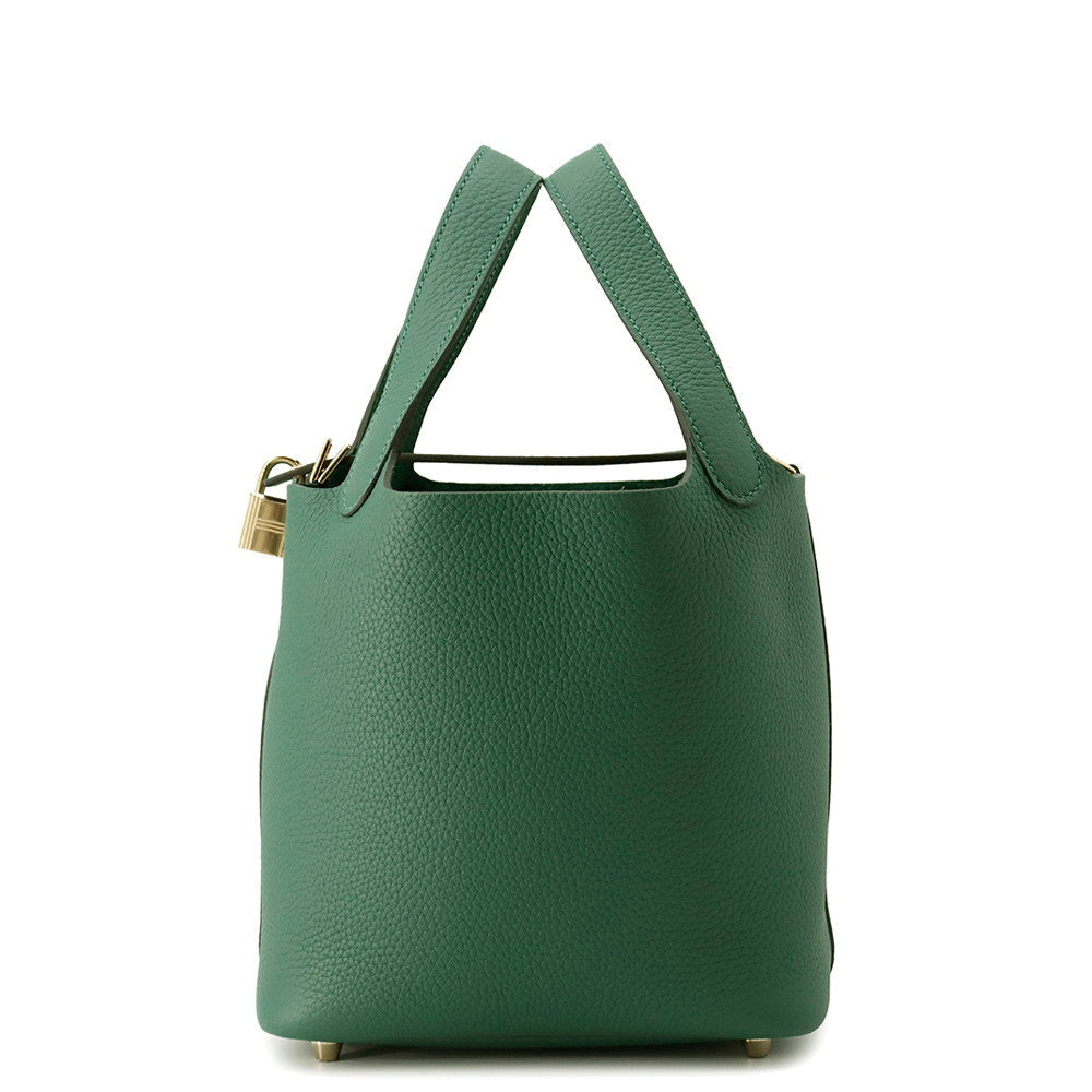 HERMES Picotin Lock Vert Moyen Taurillon Clemence Size PM