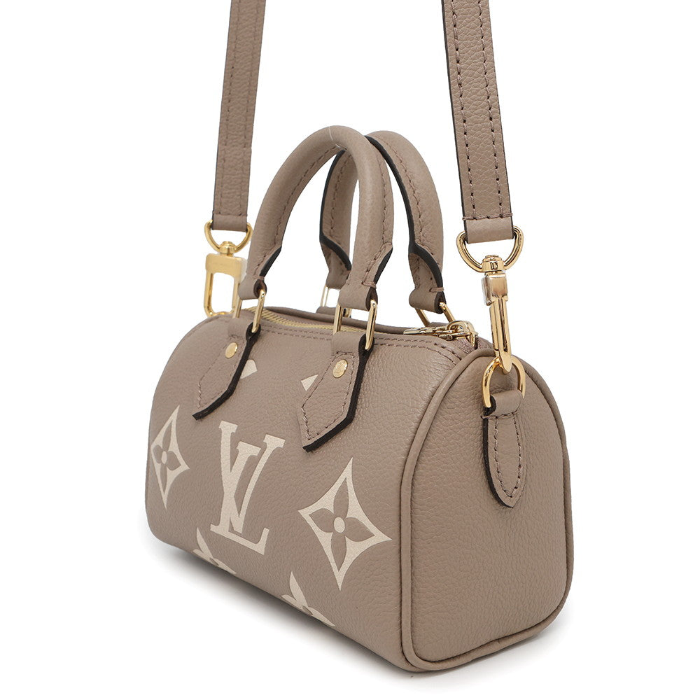 LOUIS VUITTON Nano Speedy TourterelleGrayM82890 Monogram Empreinte Leather Size Nano