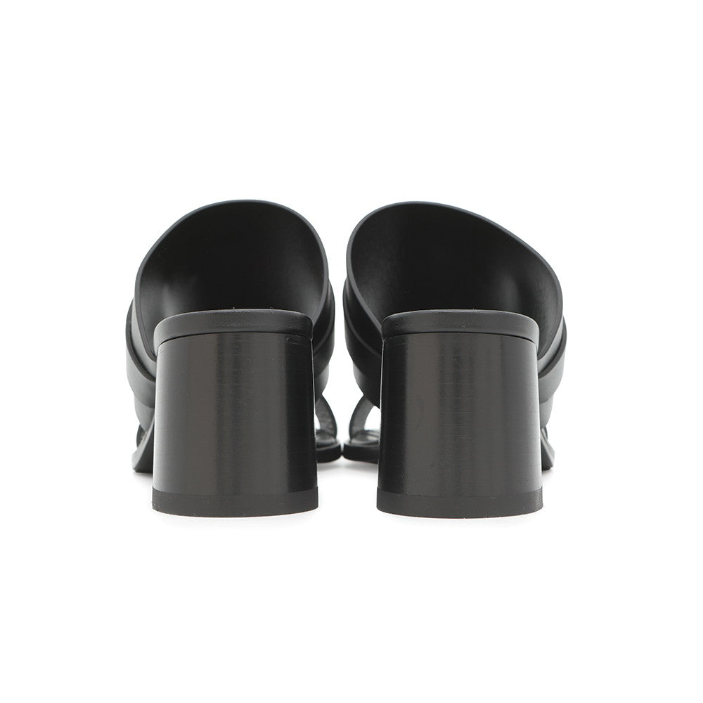 HERMES Sandals ãCuteã 60 Black Calf Leather Size 36 1/2
