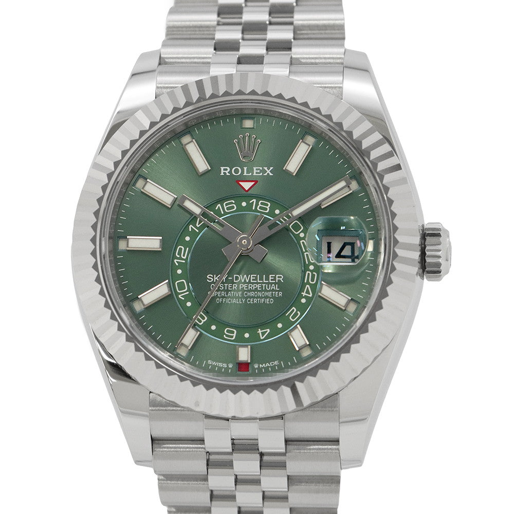 ROLEX Sky-Dweller W42mm Stainless Steel K18WG Mint Green Dial336934