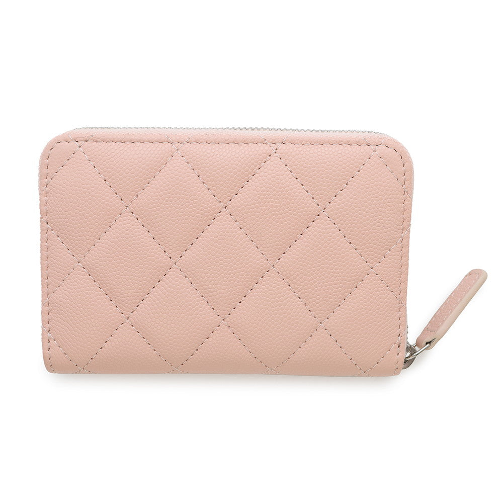 CHANEL Matelasse CHANEL19 Zip Coin Purse Pink/BlueAP3716 Caviar Leather