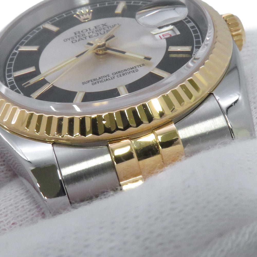 ROLEX Datejust W36mm Stainless Steel K18YG Black/Silver Dial116233