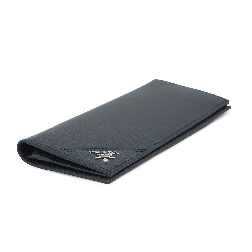 PRADA Folded Long Cloth Navy2M0836 Saffiano LeatherLeather