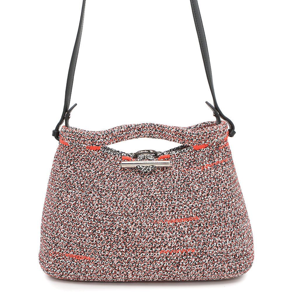 BALENCIAGA Zigzag Shoulder White/Black/Orange380687 Canvas Leather