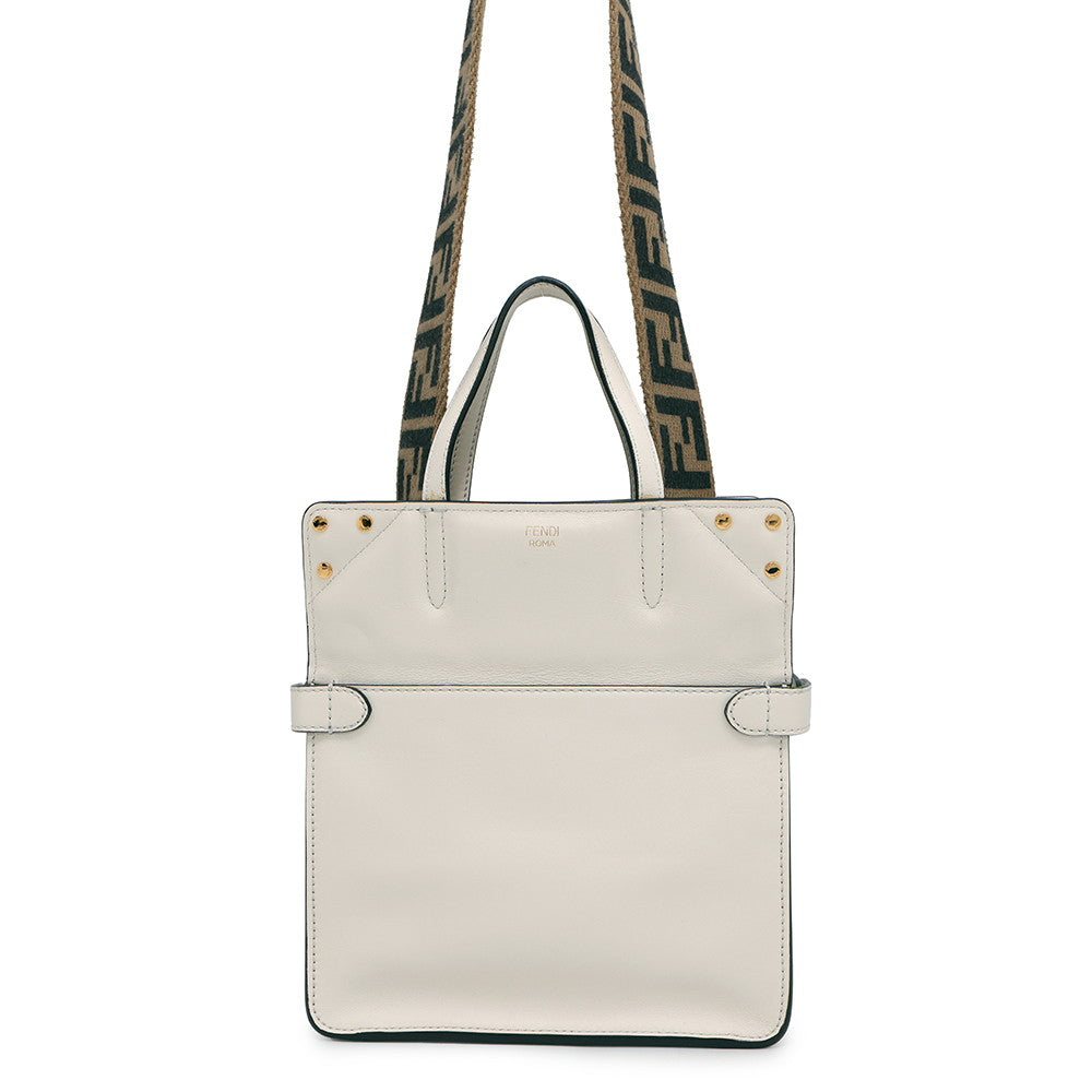 FENDI Flip White8BT306 Leather Size Small