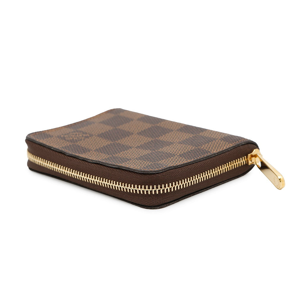 LOUIS VUITTON Zippy Coin Purse BrownN63070 Damier Ebene Canvas