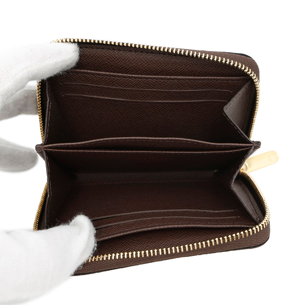 LOUIS VUITTON Zippy Coin Purse BrownN63070 Damier Ebene Canvas