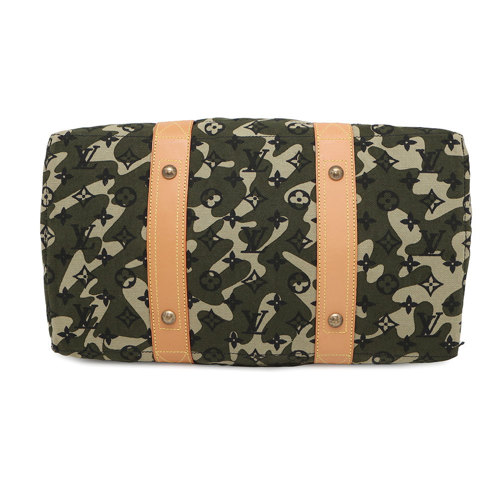 LOUIS VUITTON tray Green/Light Beige/NoirM95783 Monogramou Flage