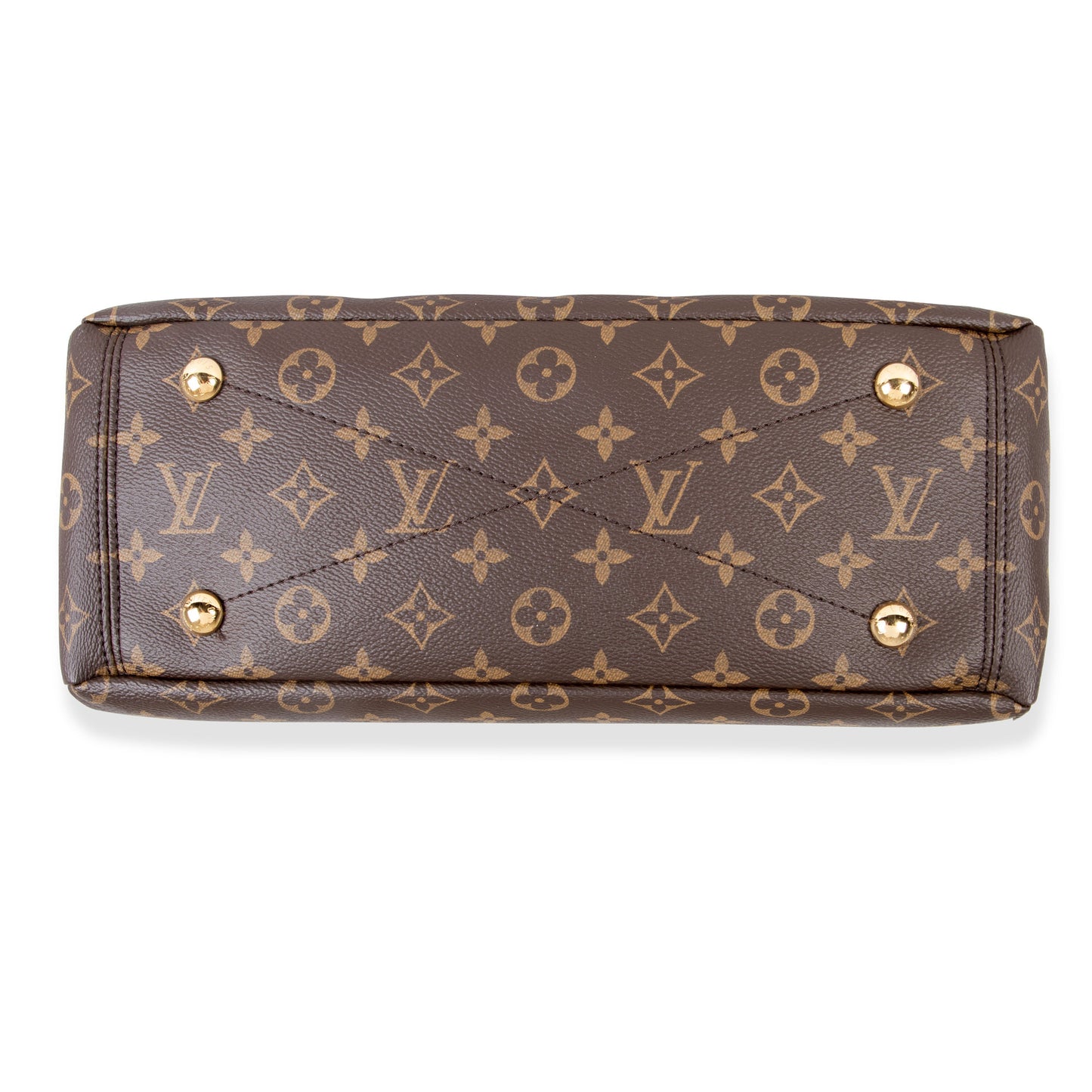 Louis Vuitton Louis Vuitton Brown Monogram Canvas & Black Taurillon Leather Pallas Tote