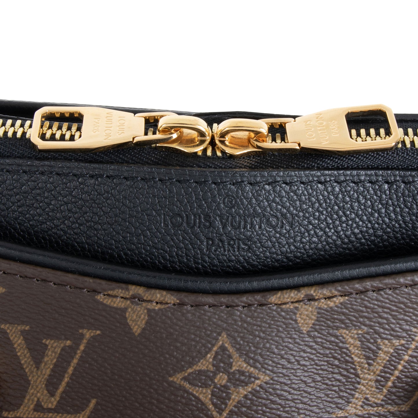 Louis Vuitton Louis Vuitton Brown Monogram Canvas & Black Taurillon Leather Pallas Tote