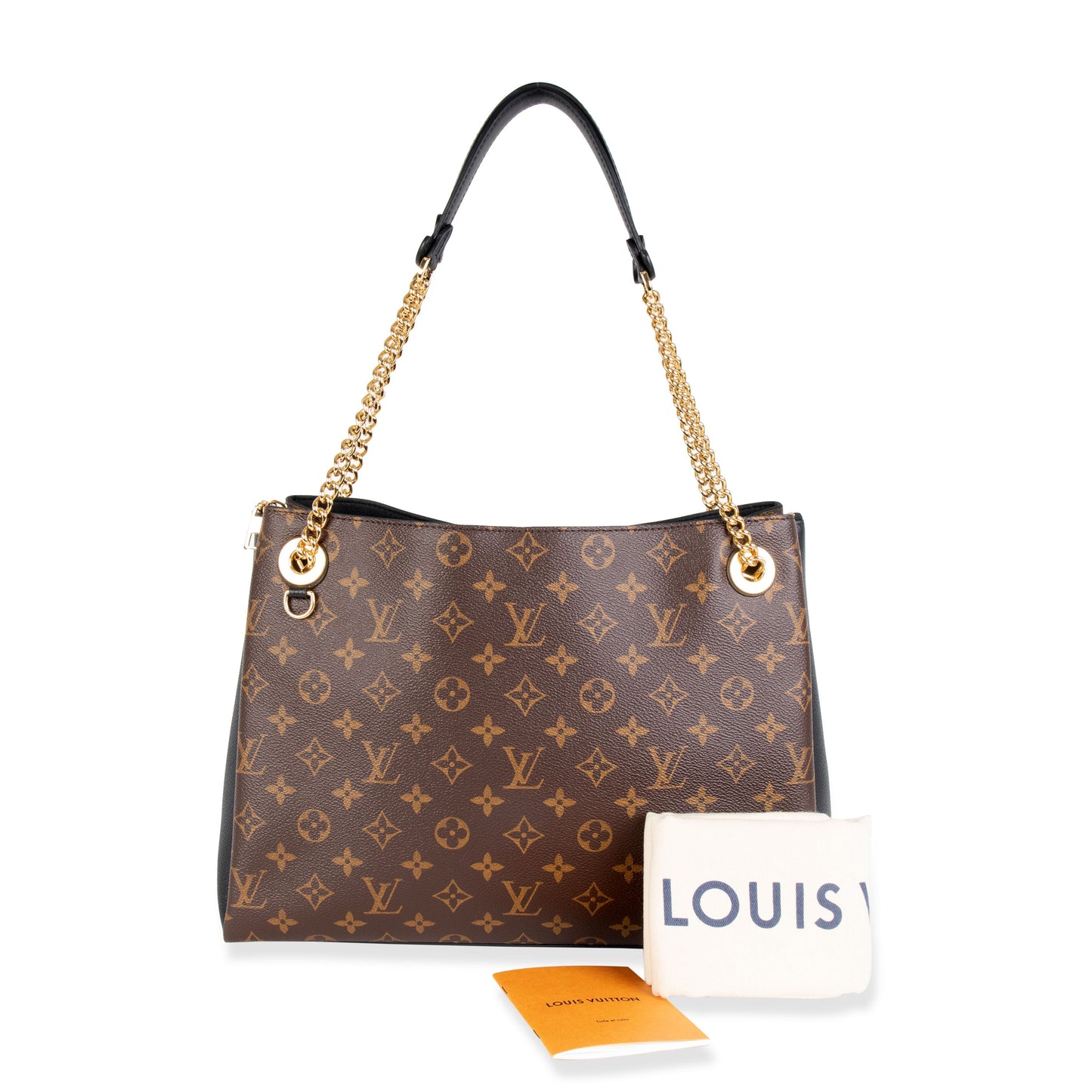 Louis Vuitton Louis Vuitton Brown Monogram Canvas & Black Taurillon Leather Surene MM Tote