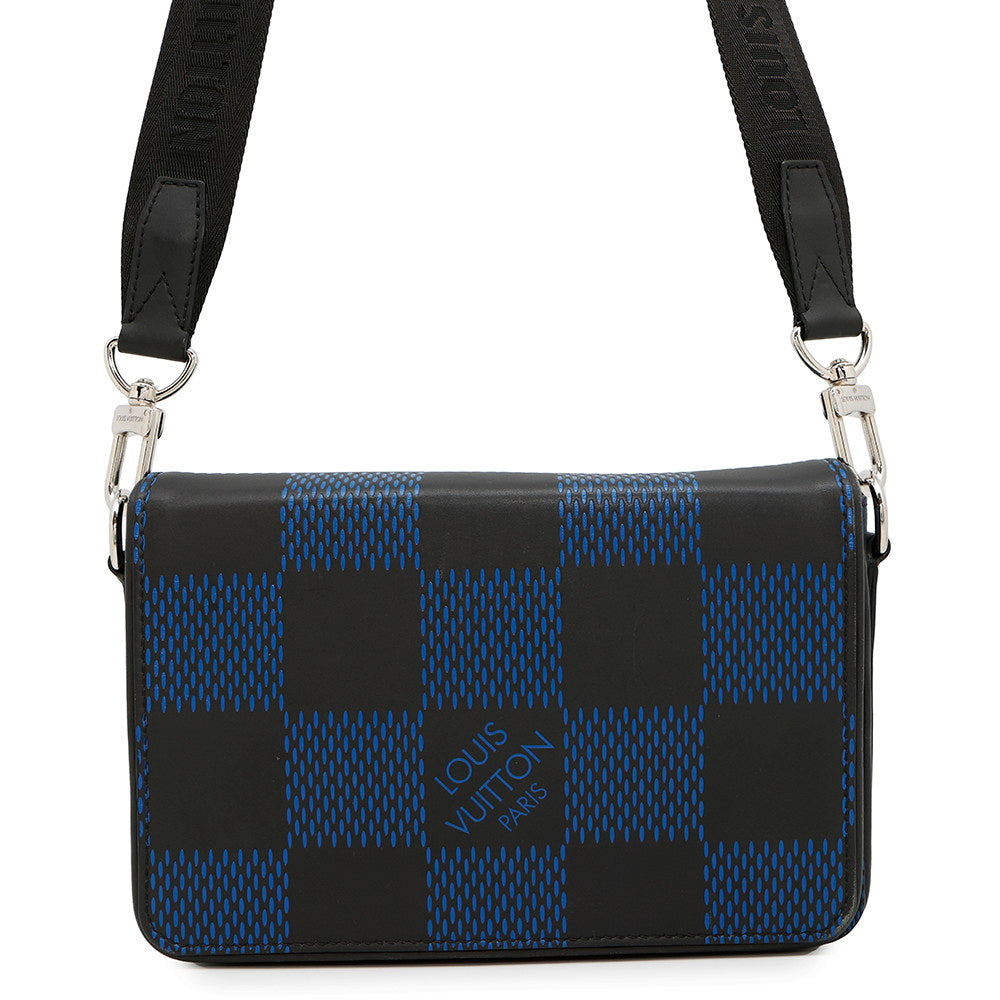 LOUIS VUITTON Studio messenger Noir/BlueN50037 Damier Infini Leather3D