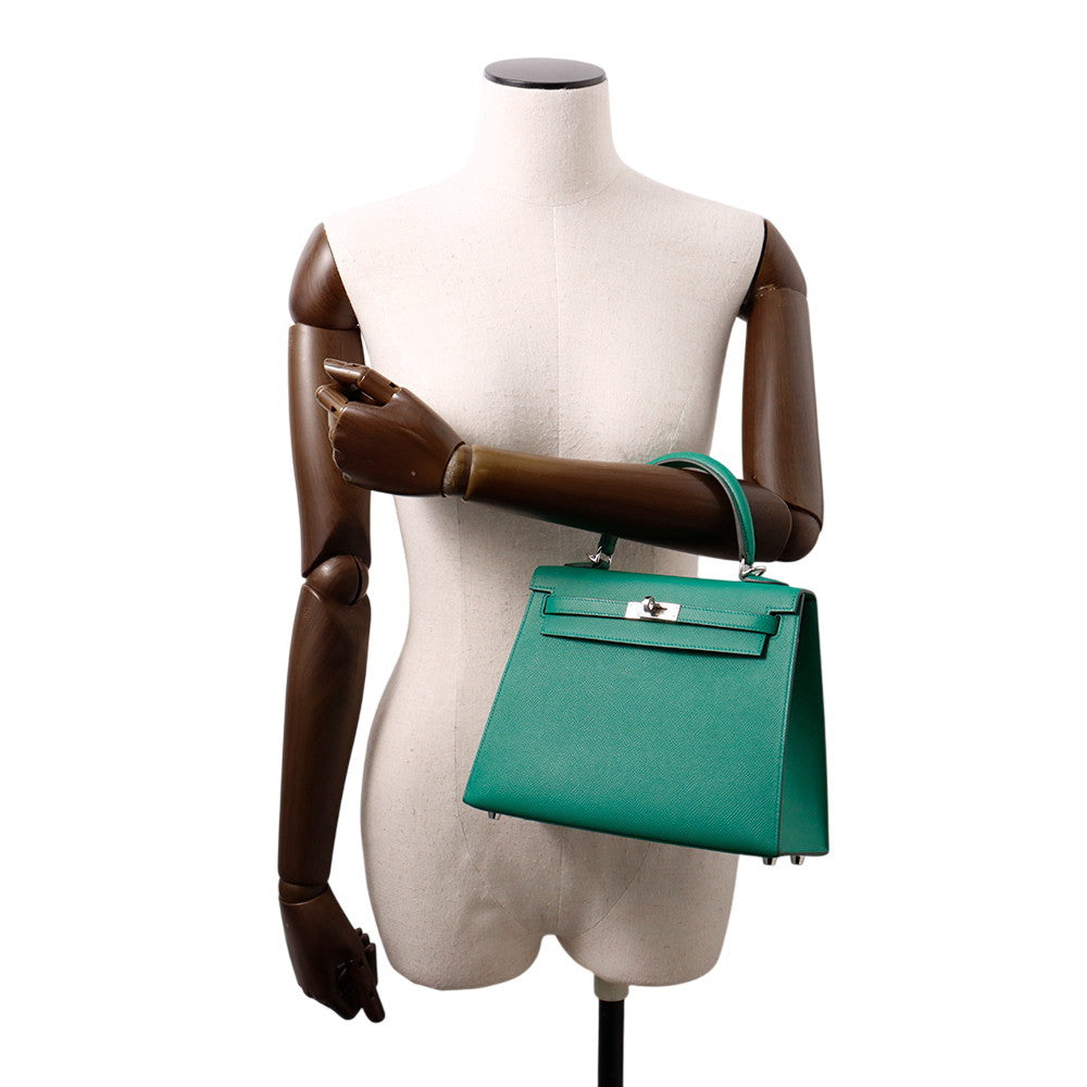HERMES Kelly Sellier Vert Vertigo Epsom Size 25