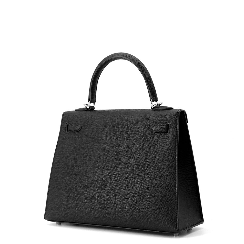 HERMES Kelly Sellier Black Epsom Size 25