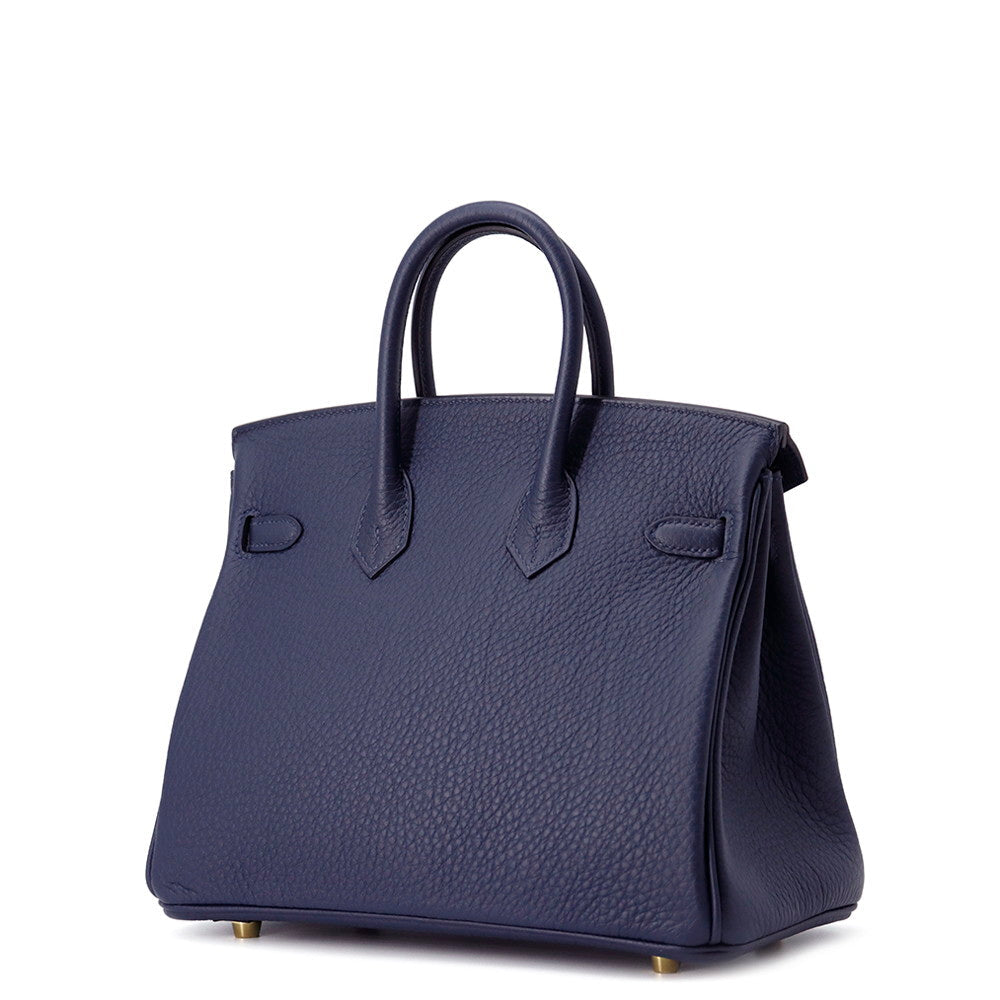 HERMES Birkin Blue Abysse Togo Leather Size 25