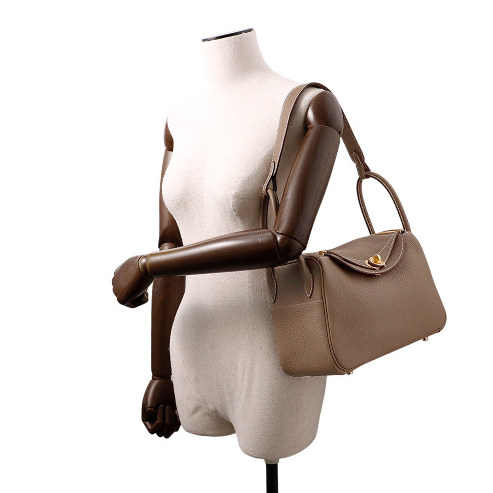 HERMES Lindy Etoupe Taurillon Clemence Size 26