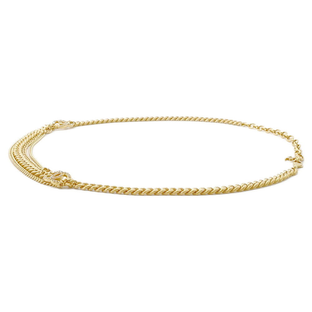 CHANEL CC Logo Rhinestone ChainBelt Gold Metal Rhinestone