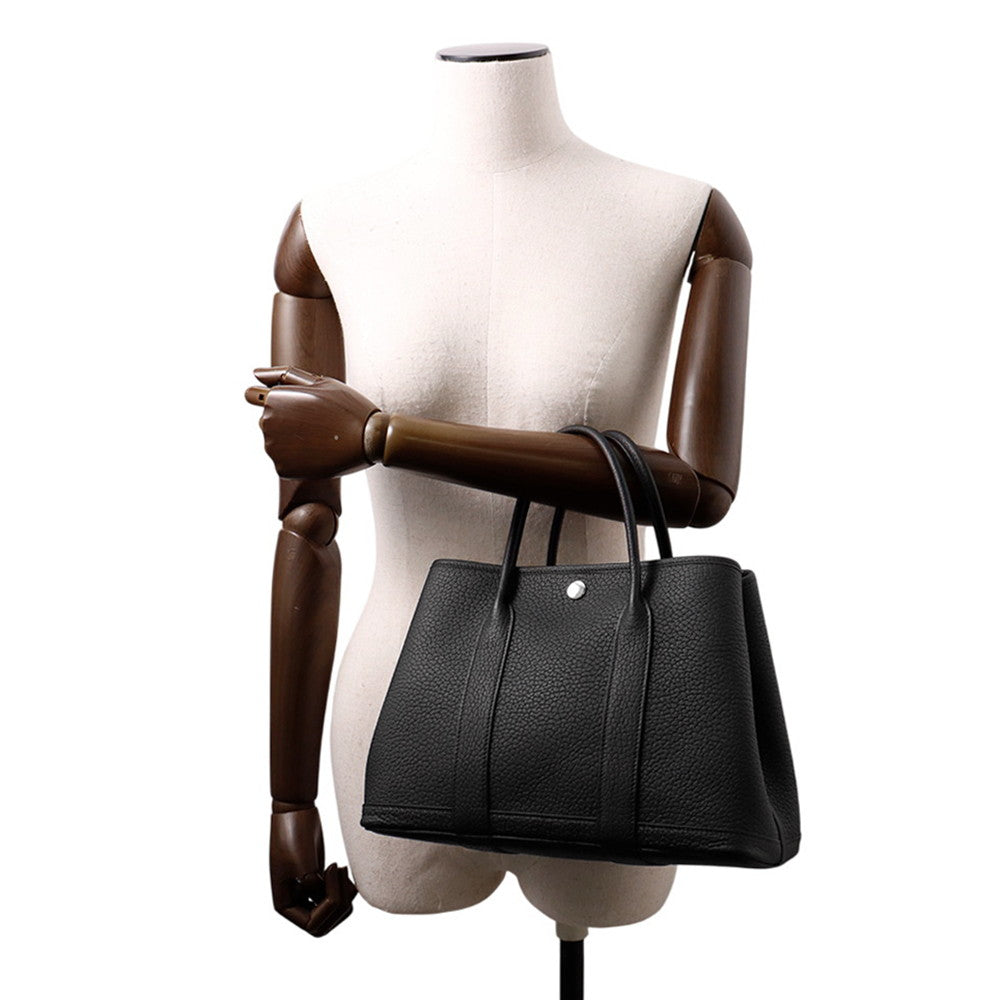 HERMES Garden Party Black Negonda Leather Size TPM