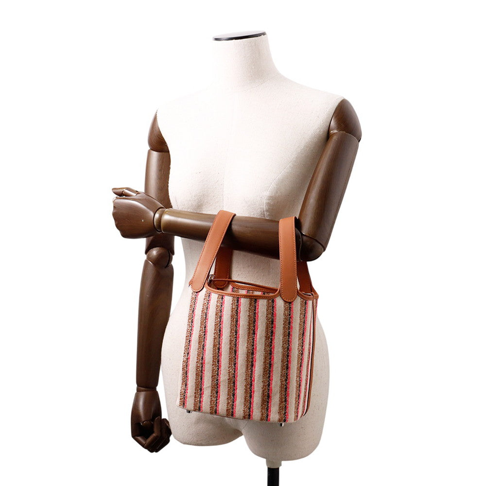 HERMES Picotin Lock Blanket Ecru/Beige/Fauve/Rose Pop/Gold/Black Toile H Swift Leather Size PM