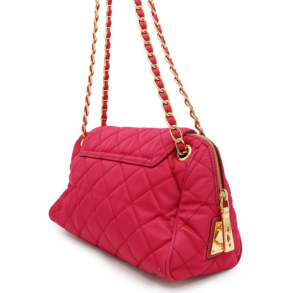 PRADA Quilted ChainShoulder Bag PinkBR4965 Nylon