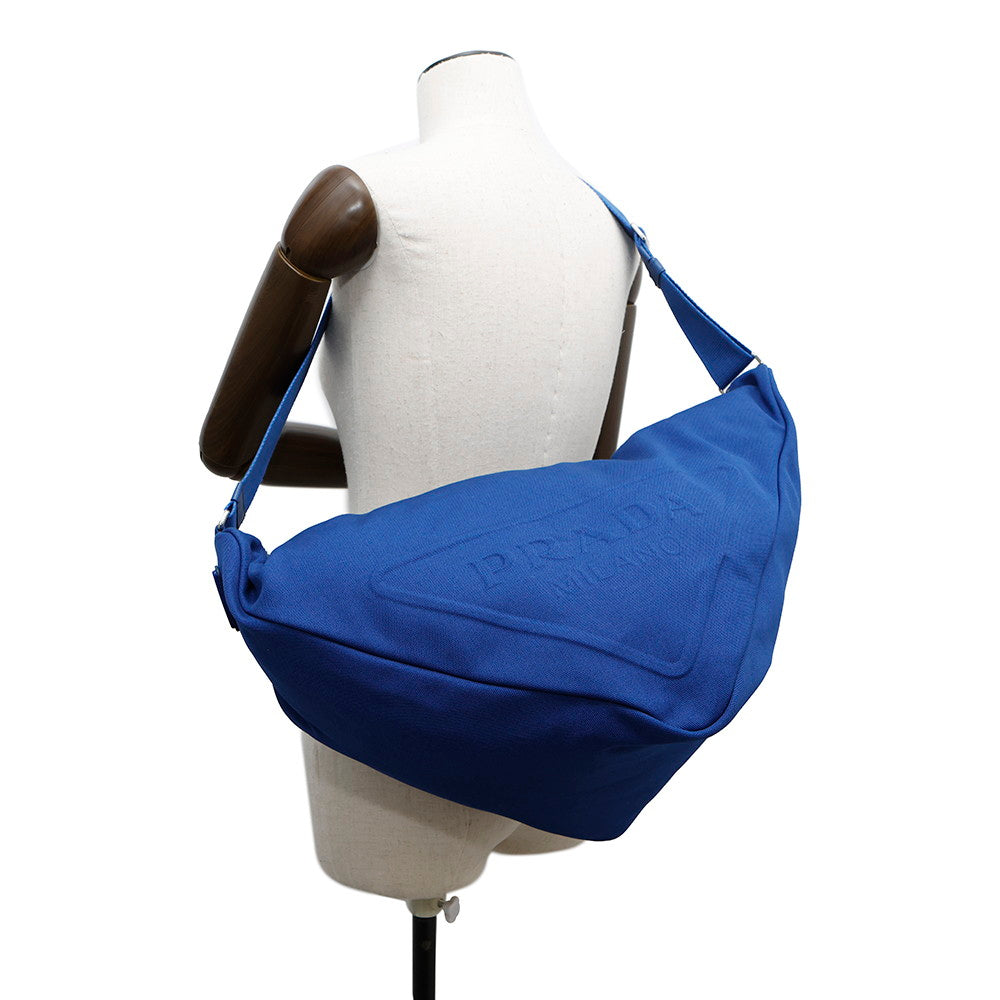 PRADA Triangle Messenger Bag Blue2VY007 Canvas