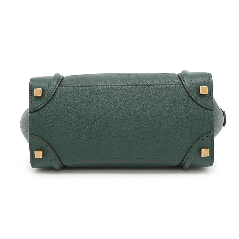 CELINE Luggage shopper Dark Green189793 Leather Size micro