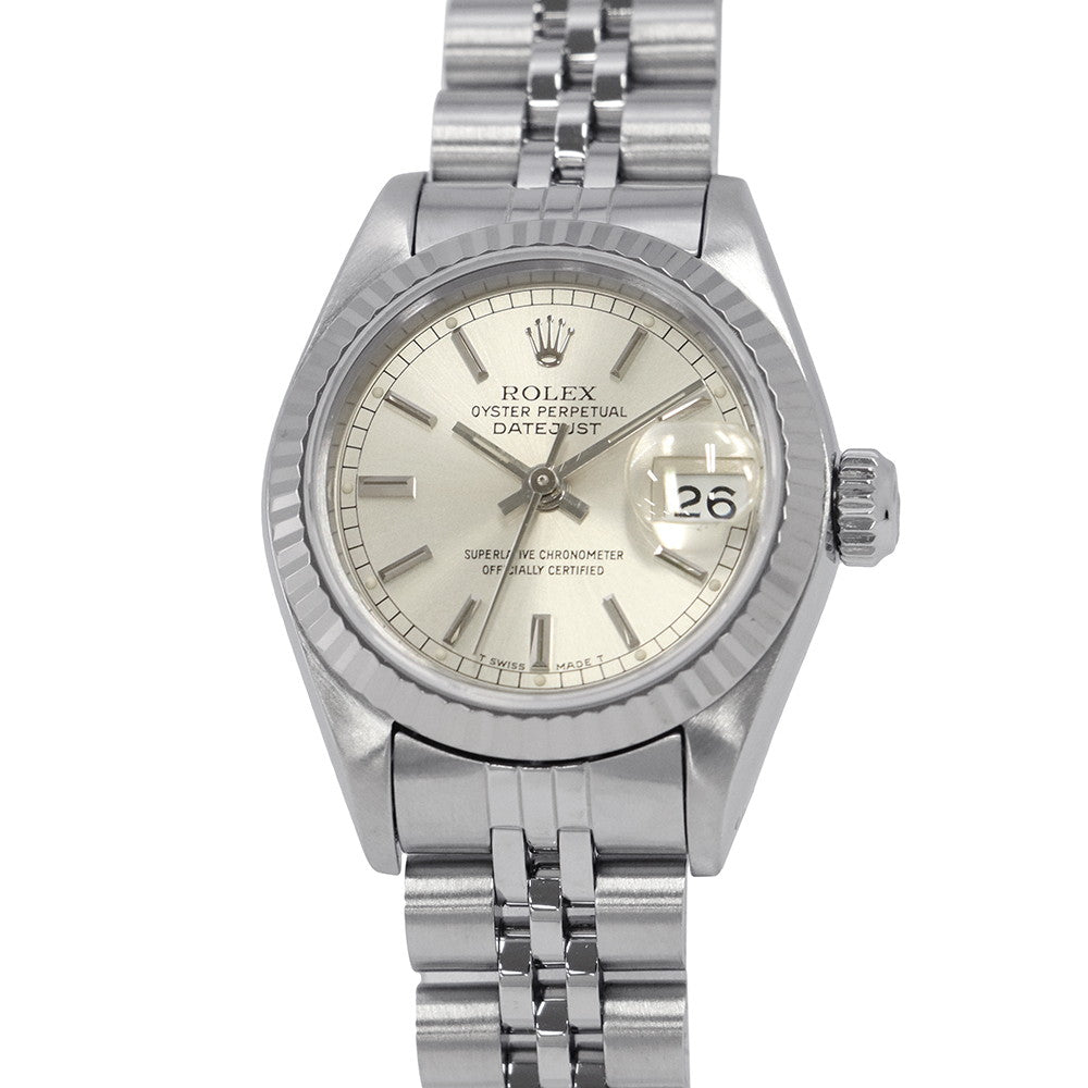 ROLEX Datejust W26mm Stainless Steel K18WG Silver Dial69174