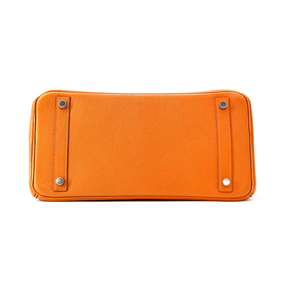 HERMES Birkin Orange Chevre Myzore Goatskin Size 30