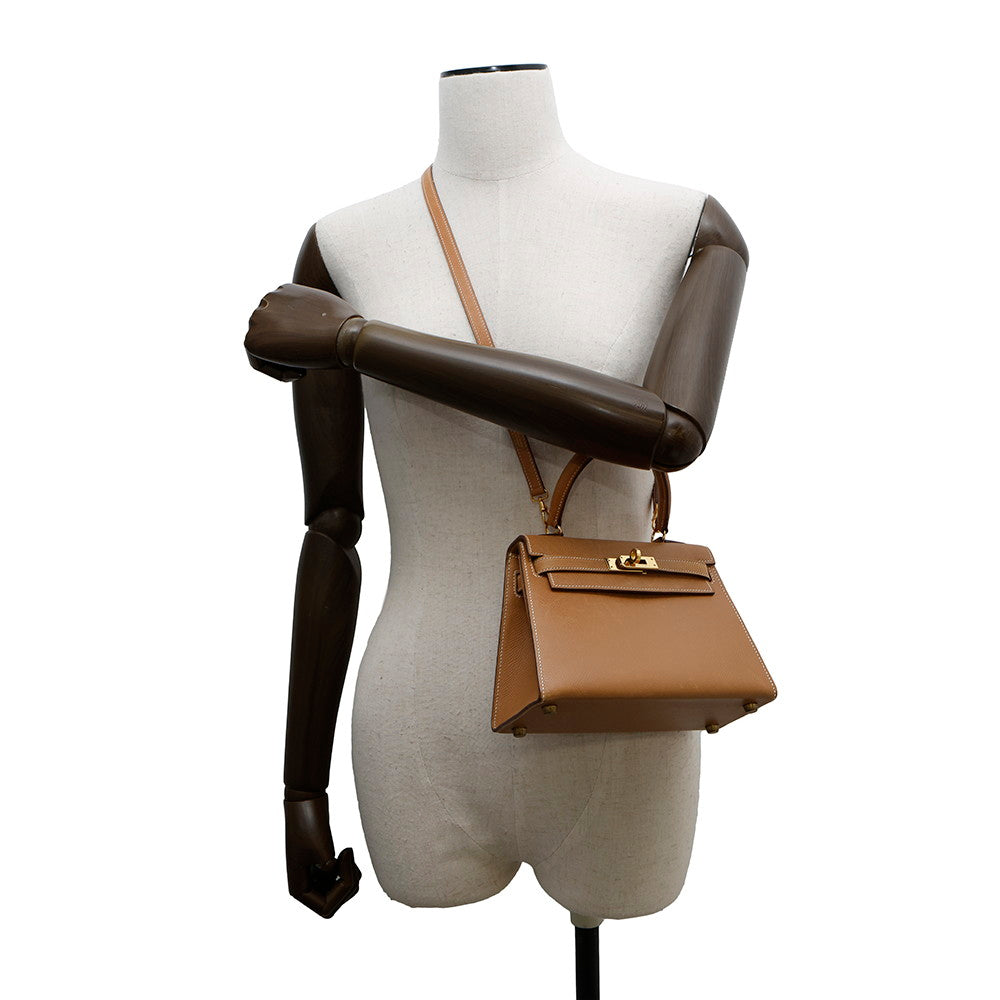 HERMES Mini Kelly Natural Courchevel
