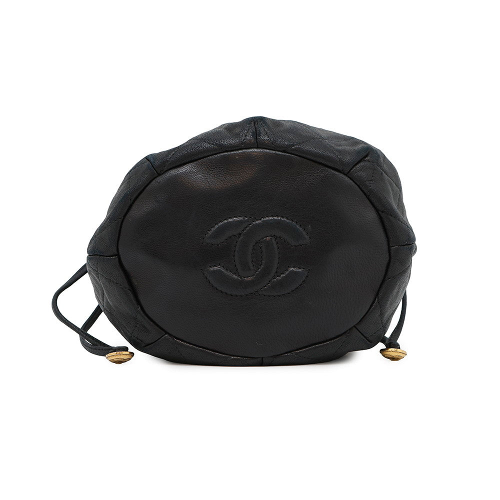 CHANEL ChainDrawstring BagBag Black Lambskin