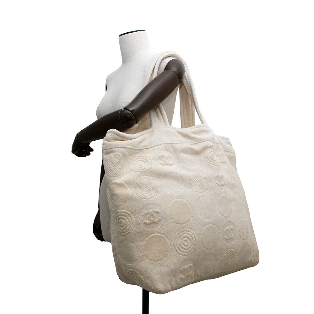 CHANEL Beach bag Ivory Cotton100%