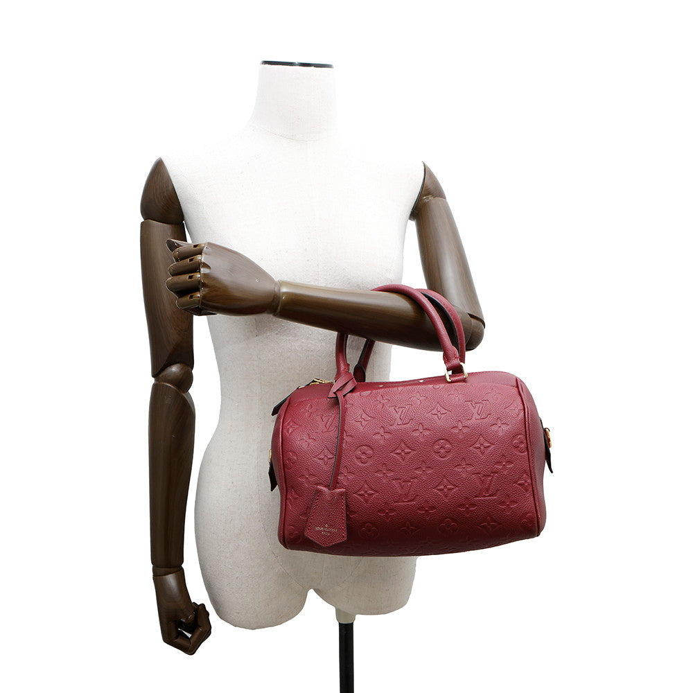 LOUIS VUITTON Speedy Bandouliere scarletM44145 Monogram Empreinte Leather Size 25