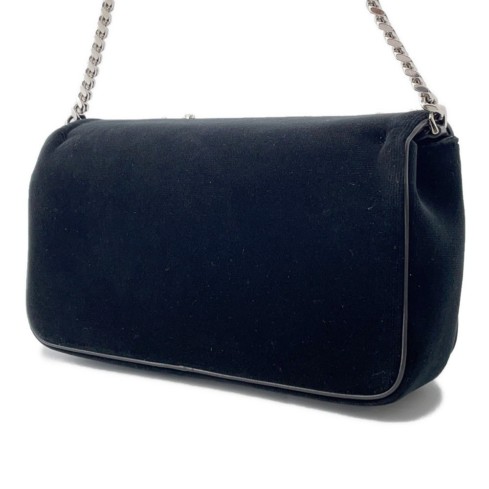 BURBERRY Lola Bag TB Logo Crystal Bag Black Velvet Rhinestone