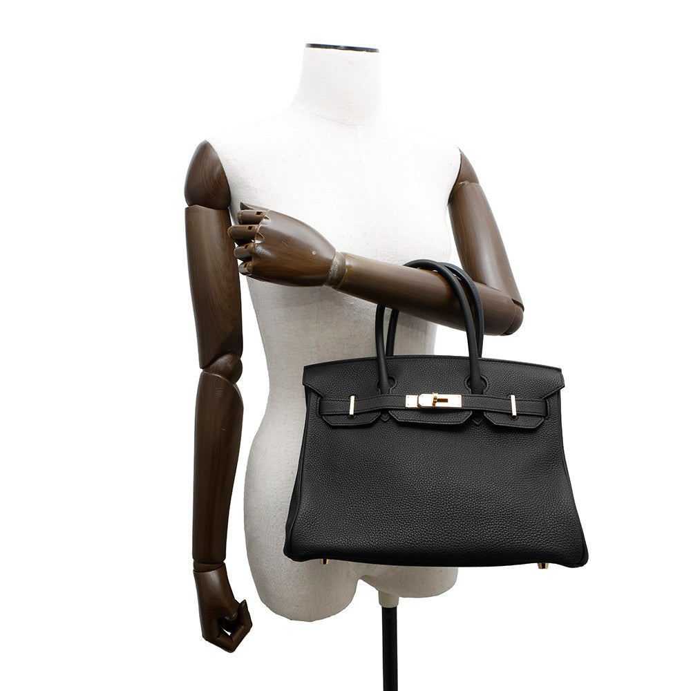 HERMES Birkin Black Togo Leather Size 30