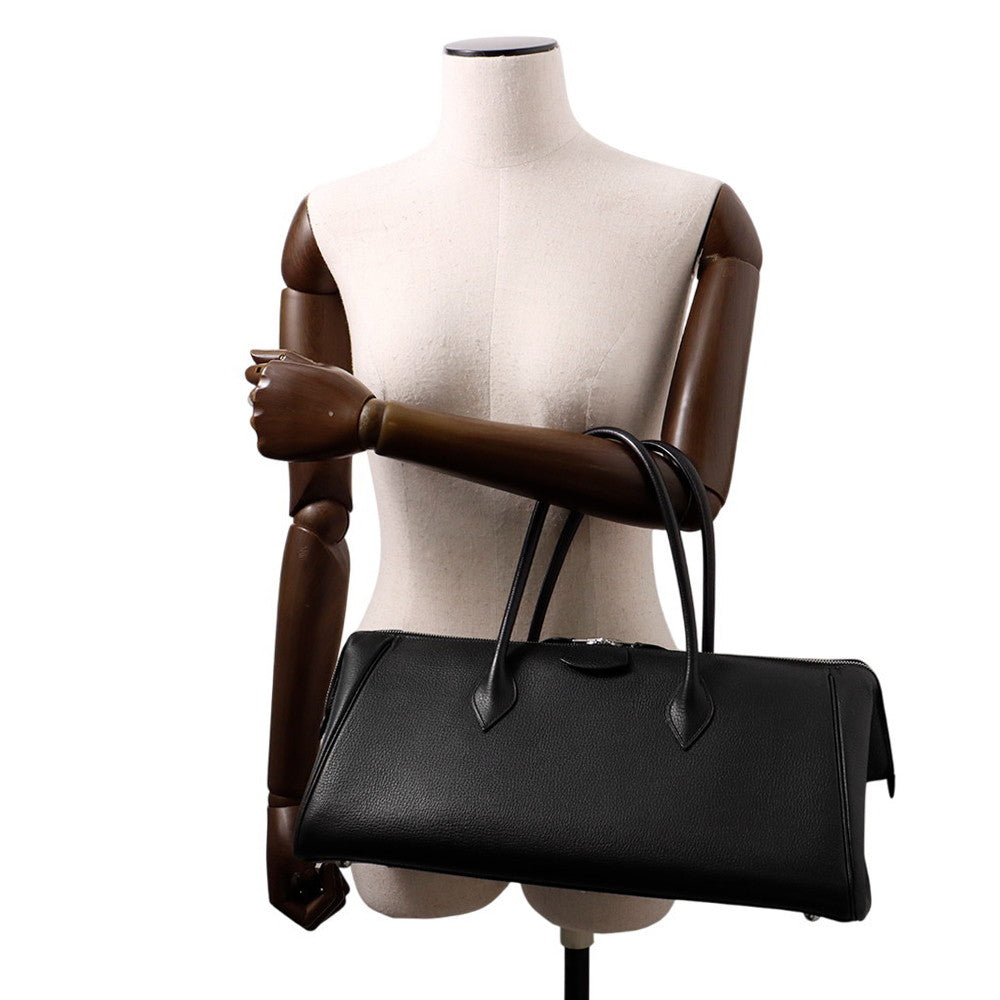 HERMES Pararib Bay Black Ardennes Leather Size 40