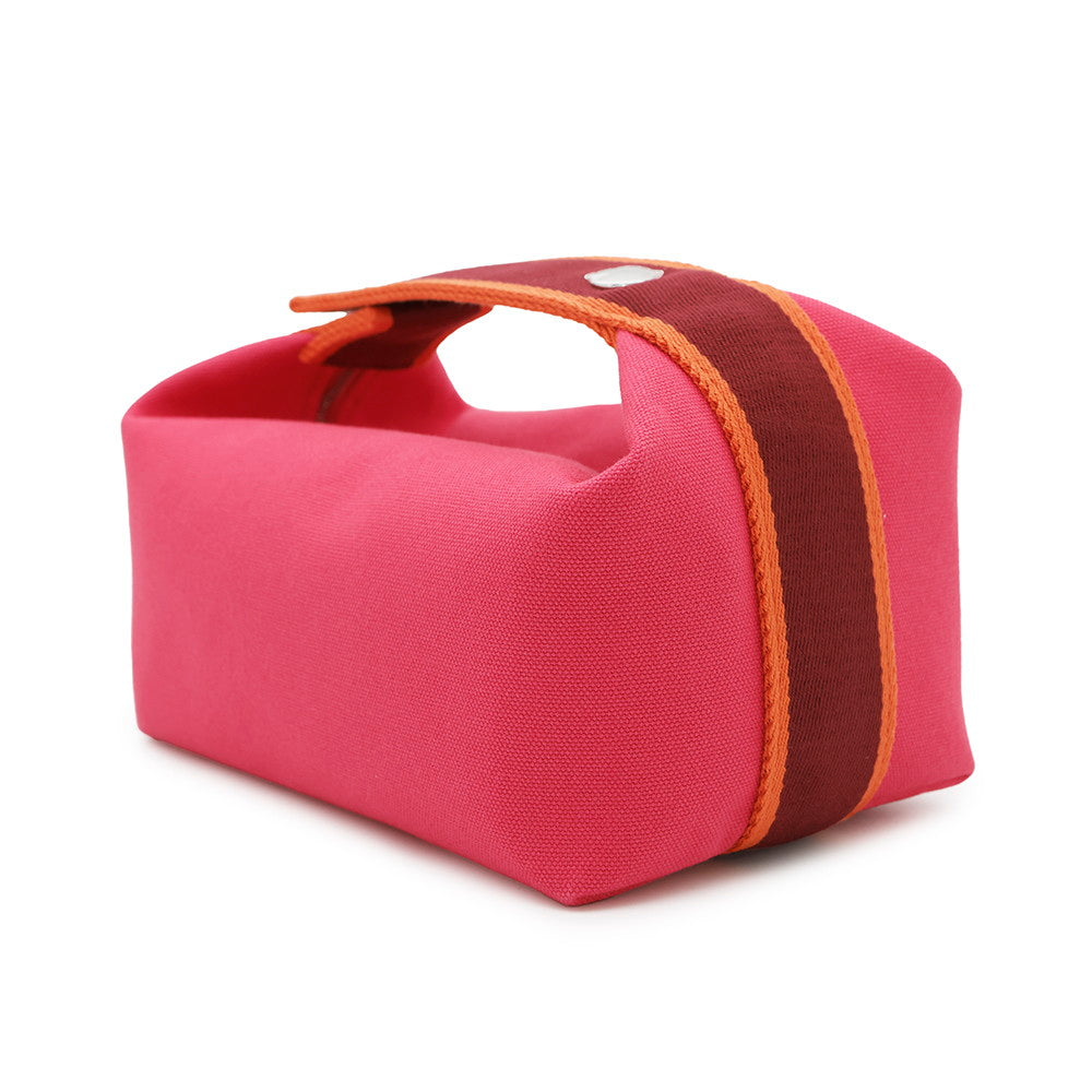 HERMES Brid a Black Hibiscus Canvas Size PM