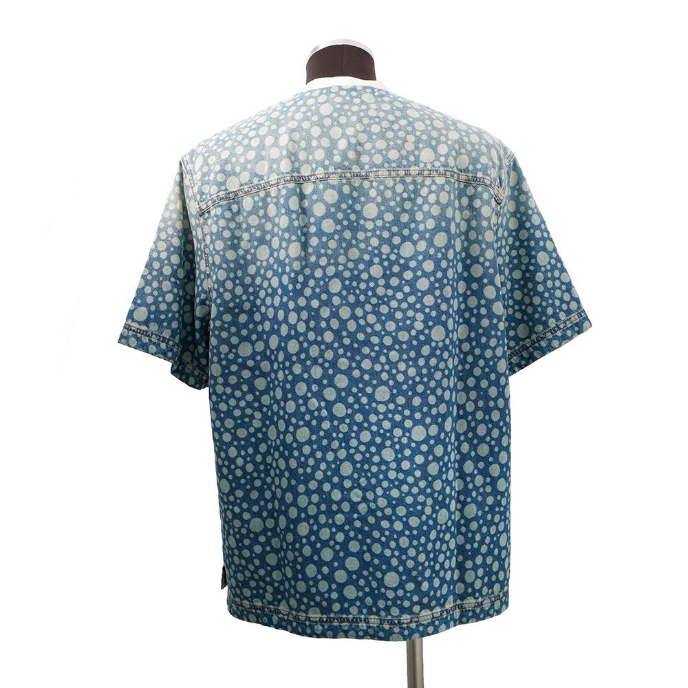 LOUIS VUITTON LV x YK Infinity Dot Denim Shirt Size L BlueRM232H Cotton100%