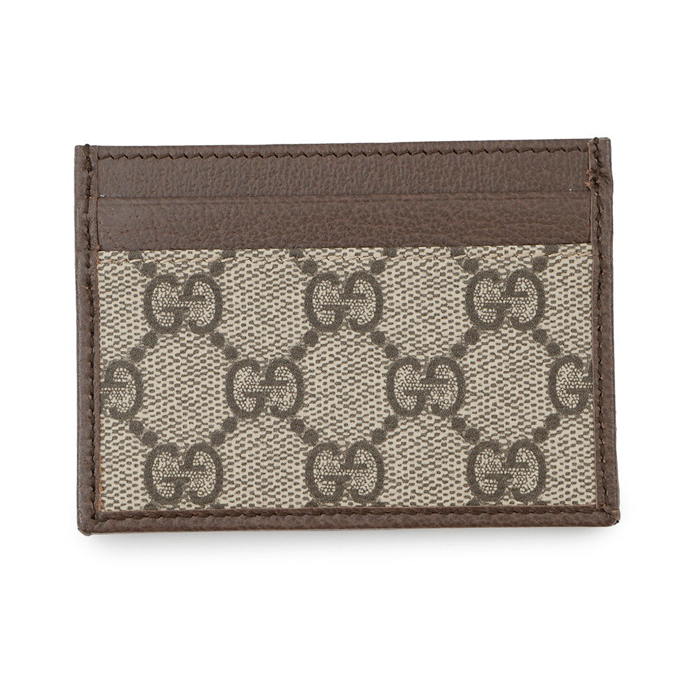 GUCCI GG Supreme Ophidia Card Case Brown/Beige838486 Leather/PVC
