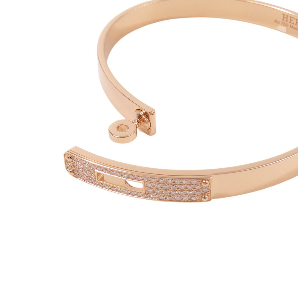 HERMES Kelly Bracelet PM Size ST 18K Pink Gold