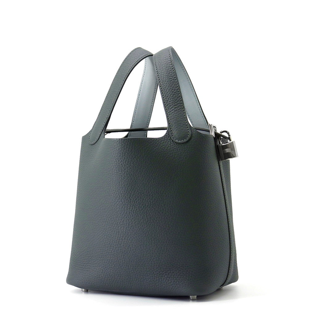 HERMES Picotin Lock Eclat Vert Mangrove/Guripantan Taurillon Clemence Swift Leather Size PM