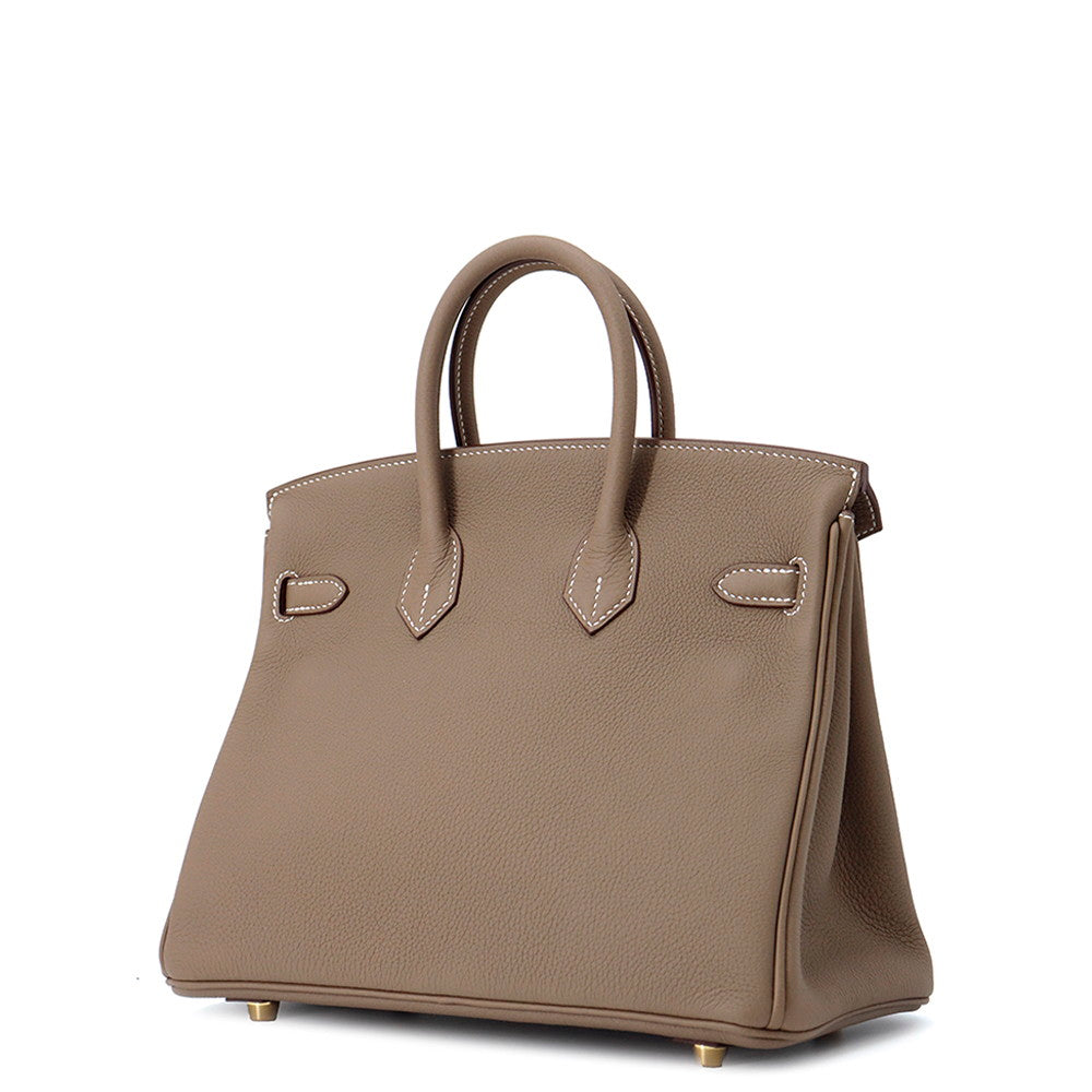 HERMES Birkin Verso Etoupe/Marron Fonce Togo Leather Size 25