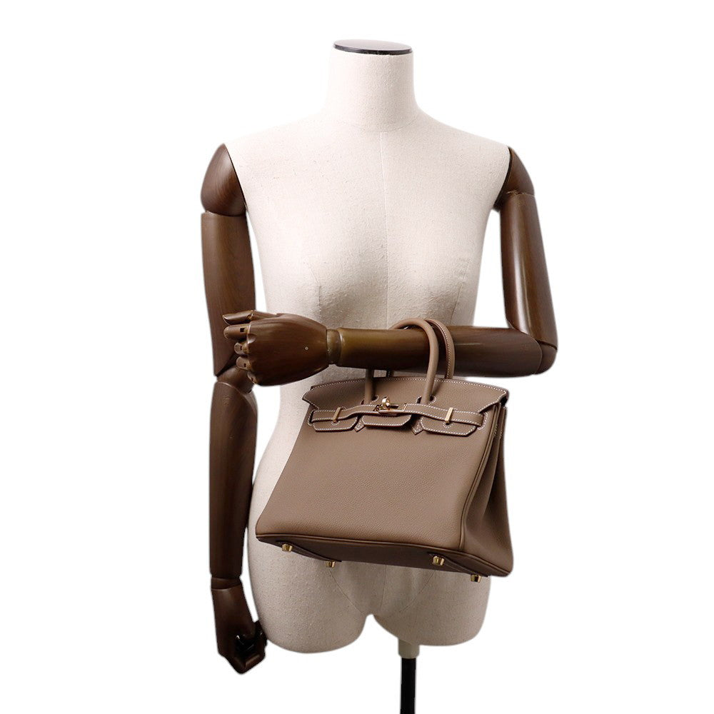 HERMES Birkin Verso Etoupe/Marron Fonce Togo Leather Size 25