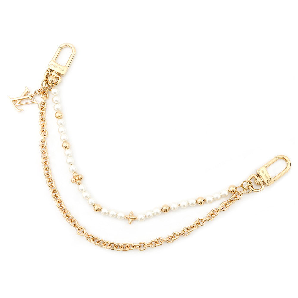 LOUIS VUITTON Bag Charm Pearl River Gold/WhiteM02608 White resin pearl Metal