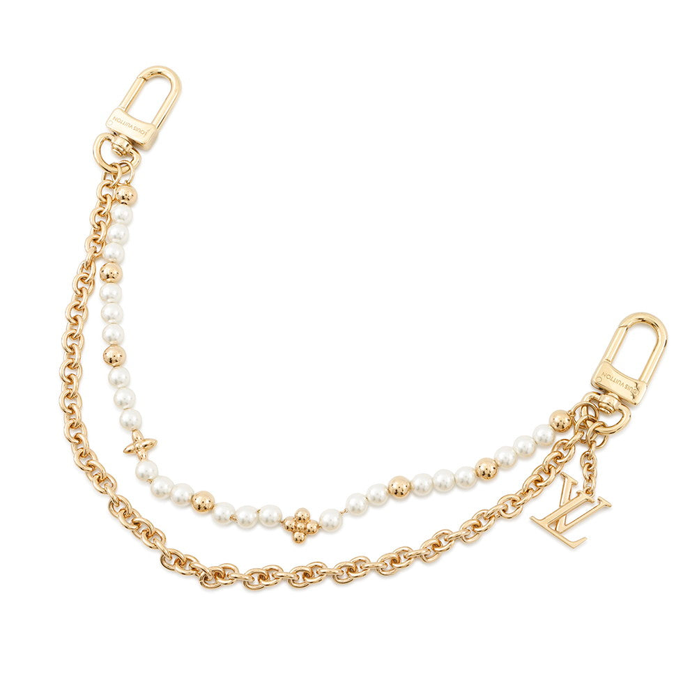LOUIS VUITTON Bag Charm Pearl River Gold/WhiteM02608 White resin pearl Metal