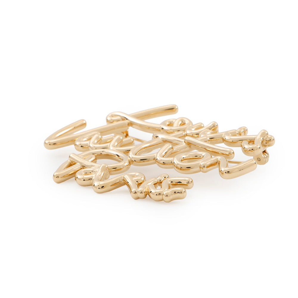 LOUIS VUITTON Broochã»LV Script GoldM03098 Metal