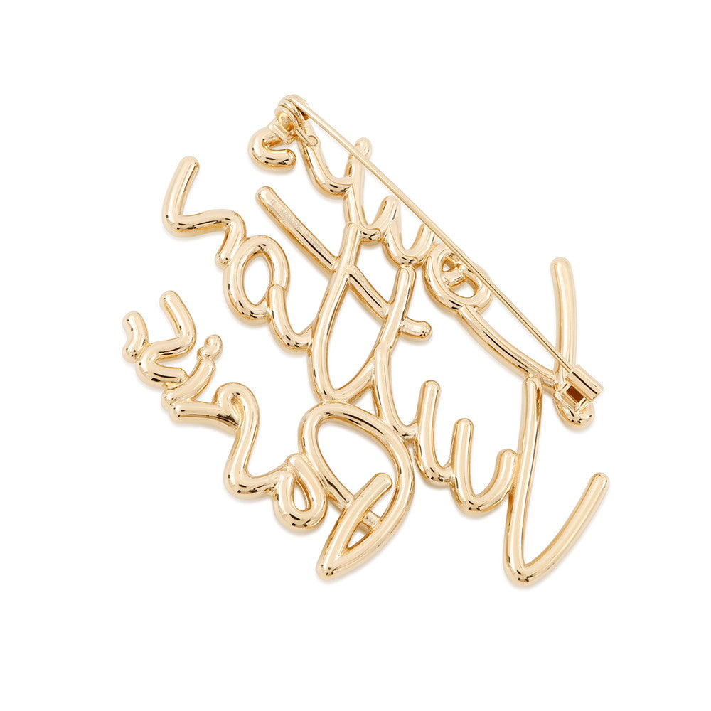 LOUIS VUITTON Broochã»LV Script GoldM03098 Metal
