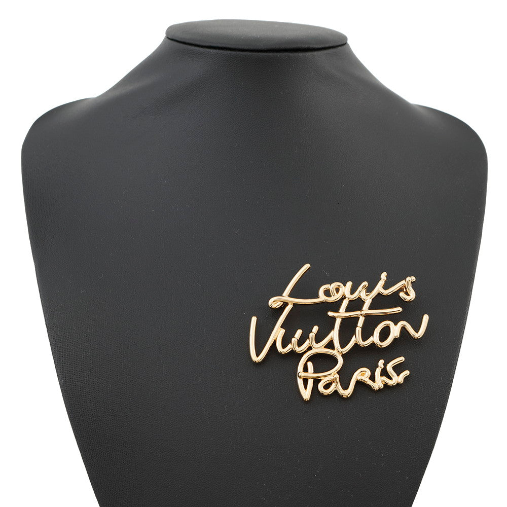 LOUIS VUITTON Broochã»LV Script GoldM03098 Metal